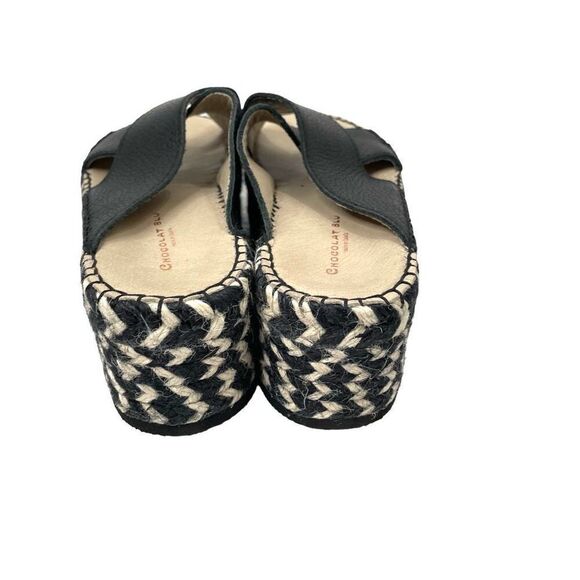 Chocolat Blu Niza leather Crisscross Platform Slide Sandals Size 37 boho beach - Picture 5 of 9